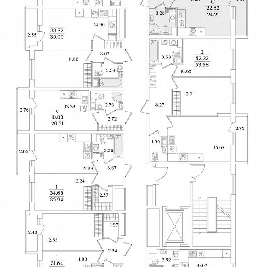 Квартира-студия, 24,2 м², 6/9 эт.