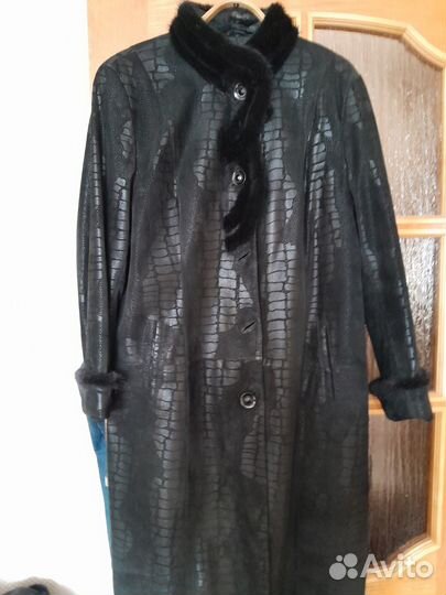 Пальто женское демисезонное замшевое размер 56
