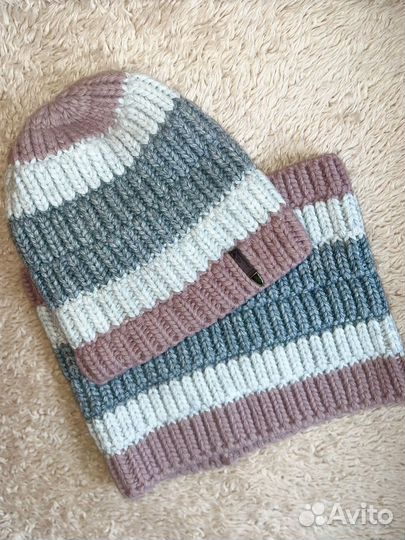 Комплект зимний шапка и снуд