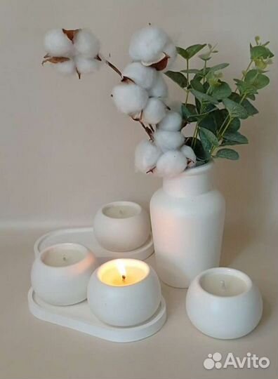 Набор свечей из кокосового воска