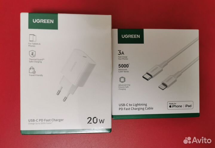 Зарядное устройство Ugreen CD137 20W + кабель MFI