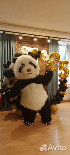 Белый мишка, поздравление Панда ростовой медведь