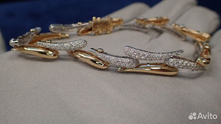 Золотой браслет с бриллиантами 2.03 карат