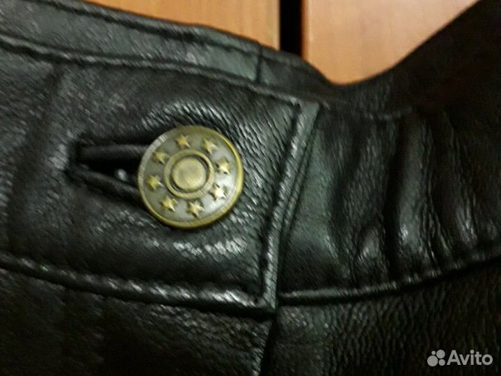 Джинсы кожа вельвет