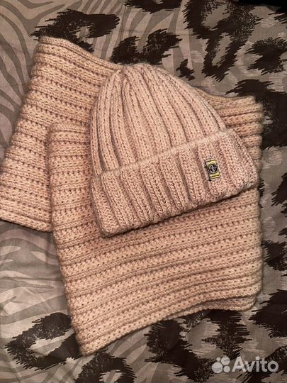 Комплект шапка и снуд зимний женский