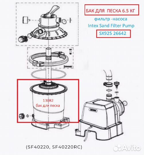 Бак для песка фильтр насоса 2000 л.ч, Intex 26642