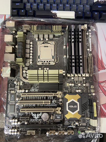 Материнская плата sabertooth x58/xeon e5649/32gb