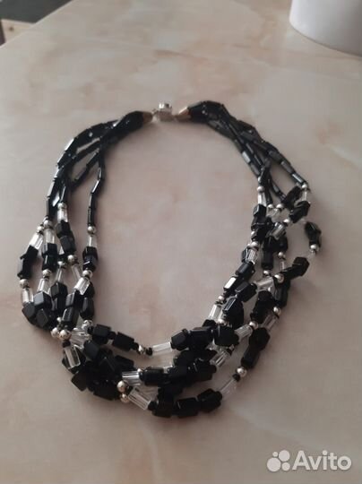 Винтажные сатиновые бусы Чехия