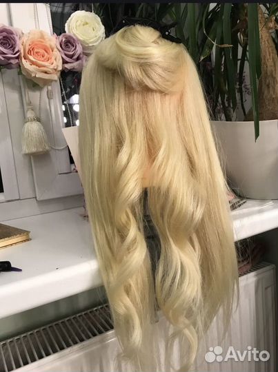 Манекен голова для причесок натуральные волосы