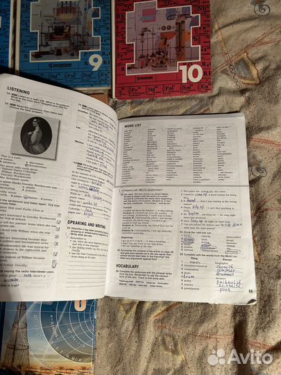 Учебники алгебра, геометрия, химия, физика, англ