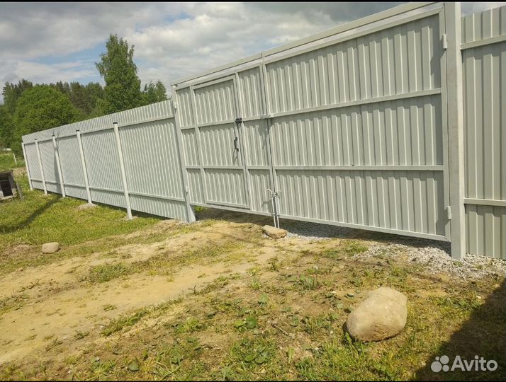 Бюджетный забор 20 м с воротами - под ключ