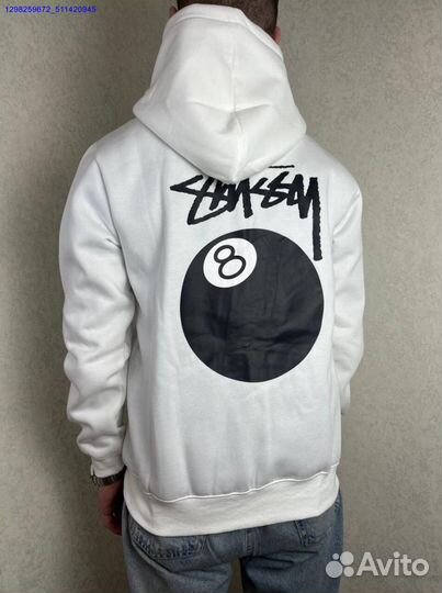 Зип худи Stussy белое (Арт.31231)