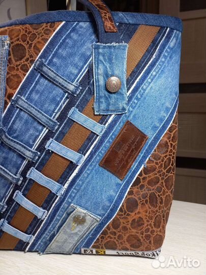 Сумка джинсовая женская ручной работы