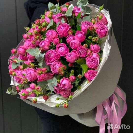 Розы, пионовидные розы, букеты, доставка