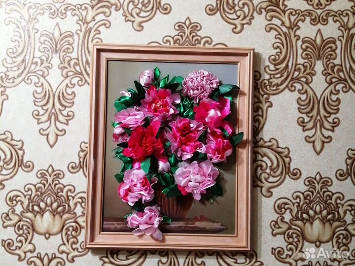 Картина вышивка лентами