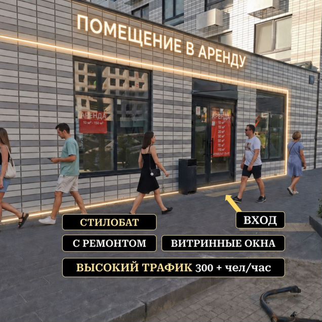 Аренда с ремонтом, 20 м² на активном трафике