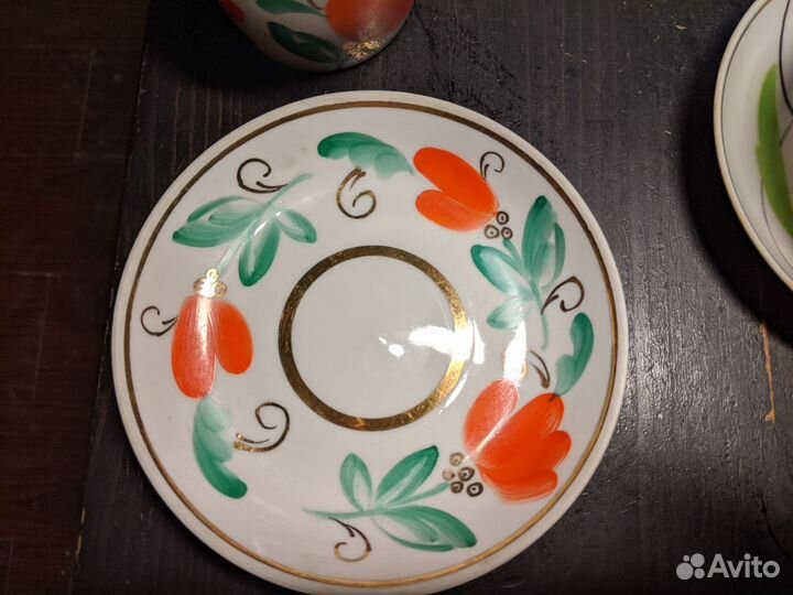 Чайные пары СССР, фарфор. Дулёво, верблики