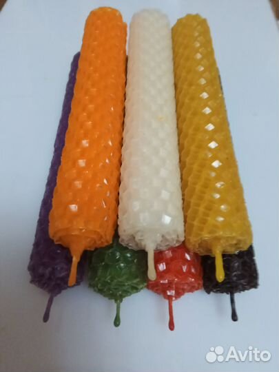 Свечи из цветной медовой вощины-ручная работа