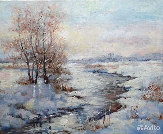 Картина зимний пейзаж