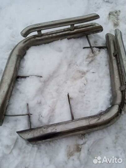 Защита заднего бампера крузак 100