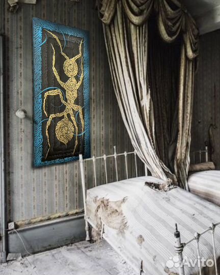 Картина каллиграфия на холсте 50х100 см