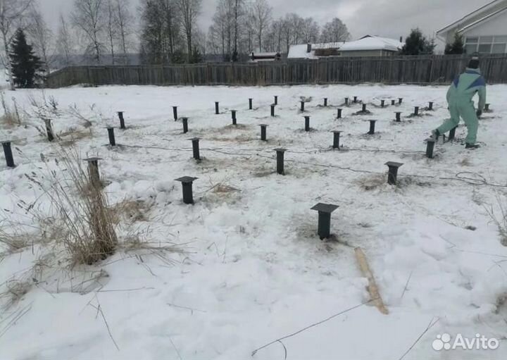 Закручивание винтовых свай