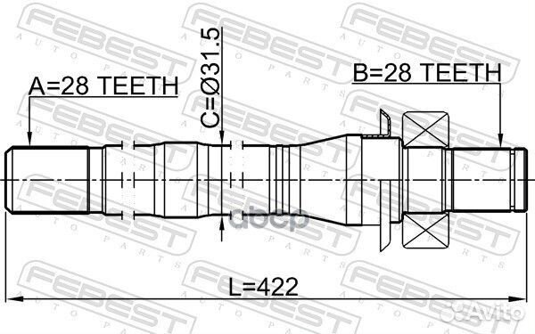 Полуось перед прав 3,09 2212sorxm Febest
