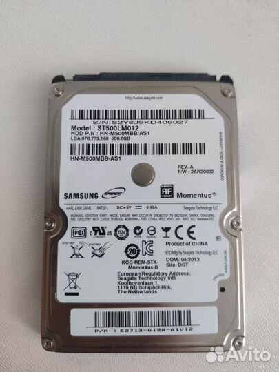 Жесткий диск 500GB Samsung ST500LM012 HDD