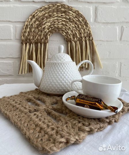 Салфетка подставка из джута