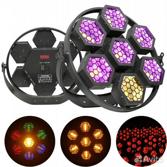 Yuer NEW 7x50W RGB LED Retro Flash Light DMX512