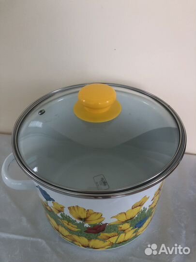 Кастрюля эмалированная 5,5 л новая