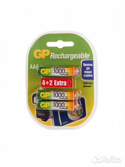 Аккумуляторы GP AAA 1000 мАч, 6 шт
