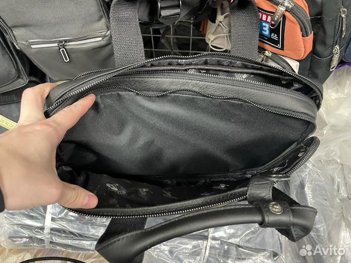 Сумка портфель мужской кожаный