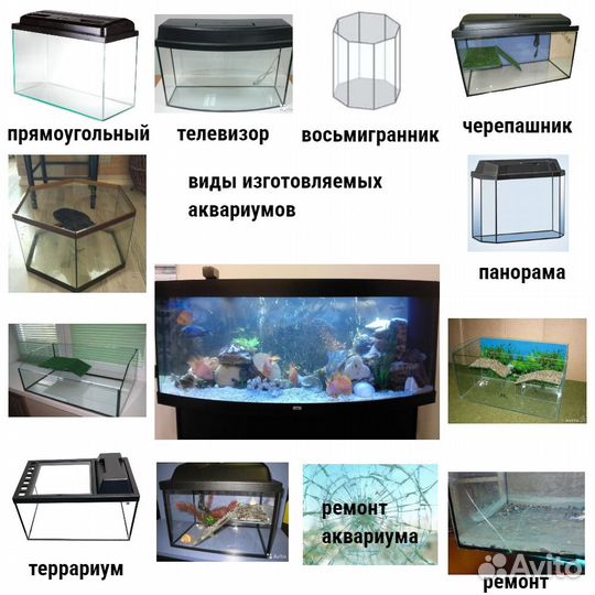 Аквариумы и террариумы новые и на заказ