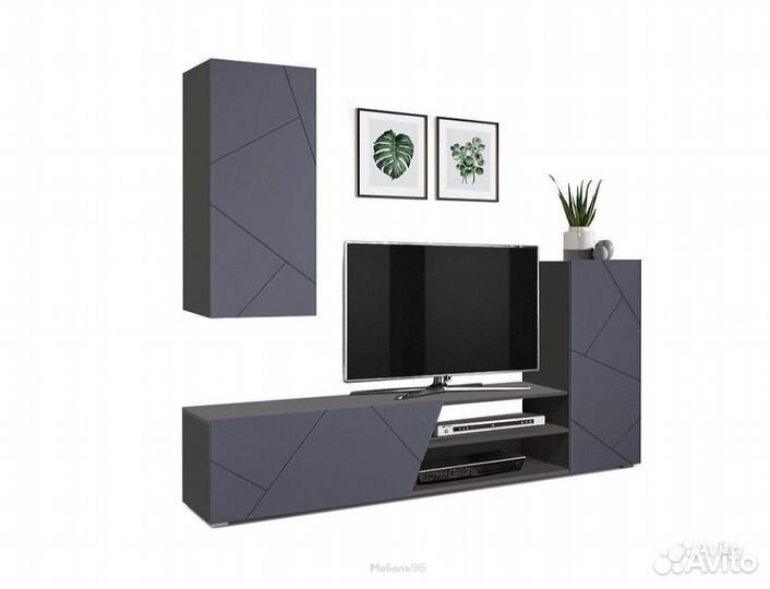 Стенка Прага 6 диамант серый/софт графит