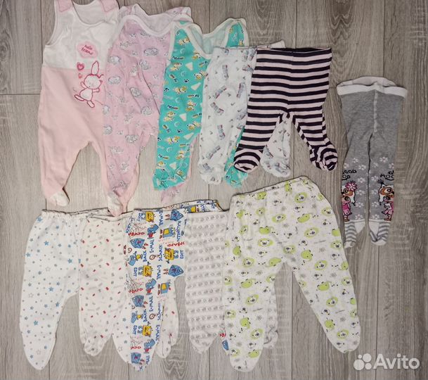 Одежда (39 шт) для девочки пакетом размер 50-56-62