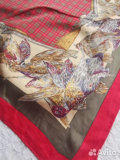 Винтажный шёлковый натуральный платок Утки