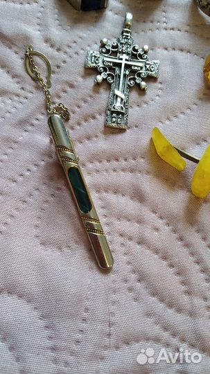 Печатки,запонки,зажим для галст, цепь,чётк,фляжка