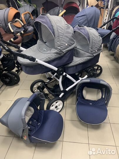 Коляска для двойни aroteam + автолюлька