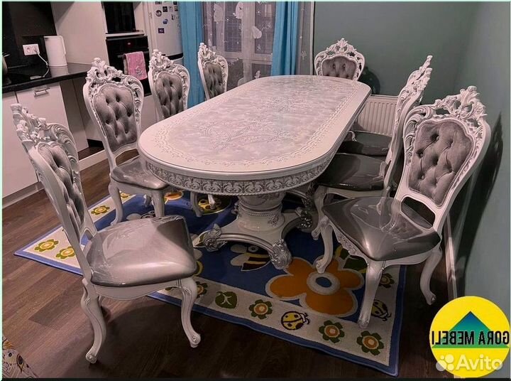 Стол обеденный овальный раздвижной