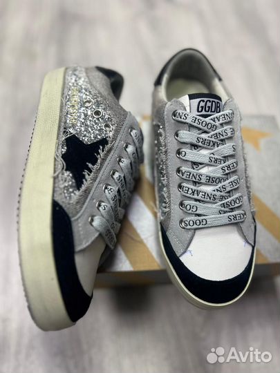 Кеды Golden женские черные серебряные белые