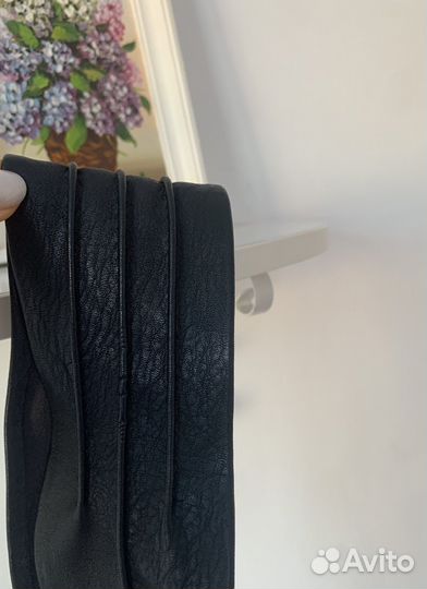 Пояс ремень черный кожзам женский