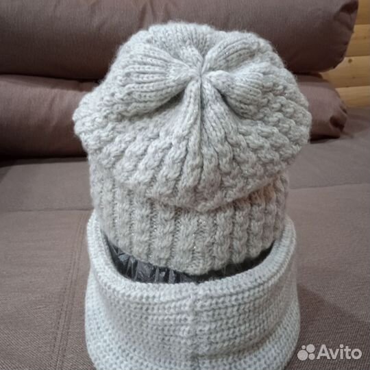 Комплект шапка и снуд женский