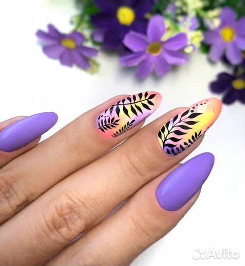 Маникюр гель-лак наращивание ногтей