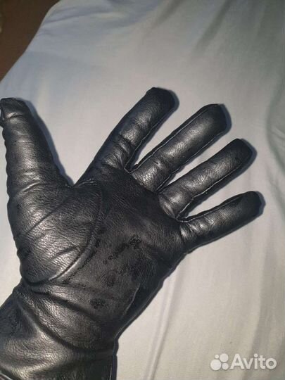 Мужские кожаные перчатки зимние