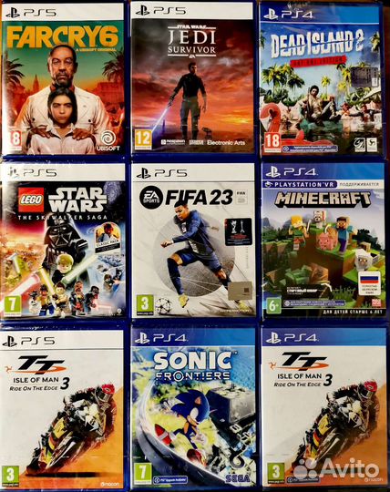 Игры на дисках для PS4 PS5 картриджи NS