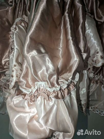 Шёлковый ламбрекен для штор с завязками