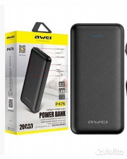 Внешний аккумулятор Awei p47k 20000 mAh новый