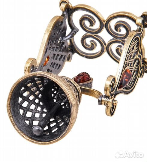 Колокольчик Царский (латунь, янтарь) A2186313