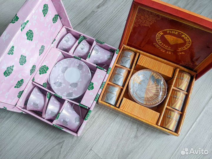 Сервизы фарфоровые новые кофейные на 6 персон